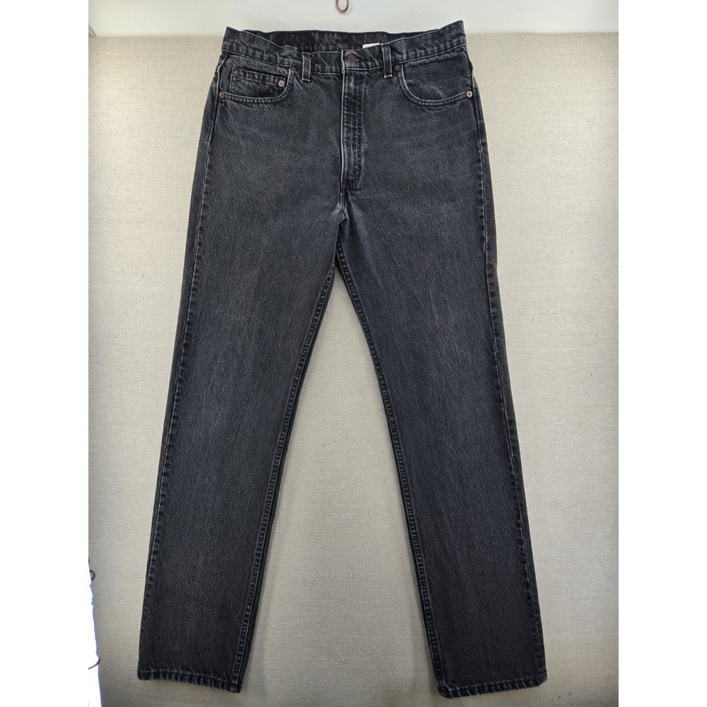 Vtg 90s Levis 505 Jeans Mens 36x34 Tall Fits 33.5x34" Black USA 1994 Blank Tab